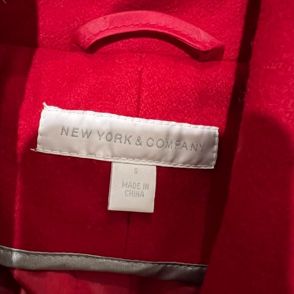 Red NY&Co Pea Coat - Picture 3 of 4